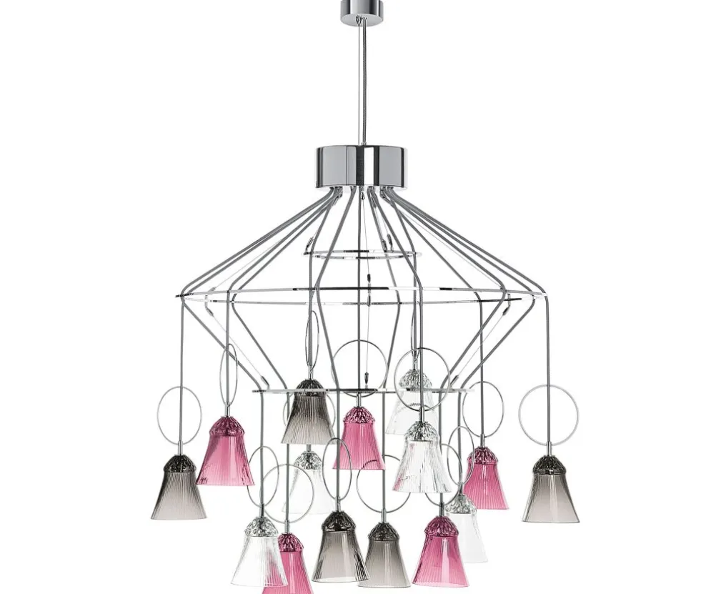 APOLLO 15L AMETHYST FLANNEL-GREY CHANDELIER