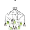 APOLLO 15L CHARTREUSE-GREEN FLANNEL-GREY CHANDELIER