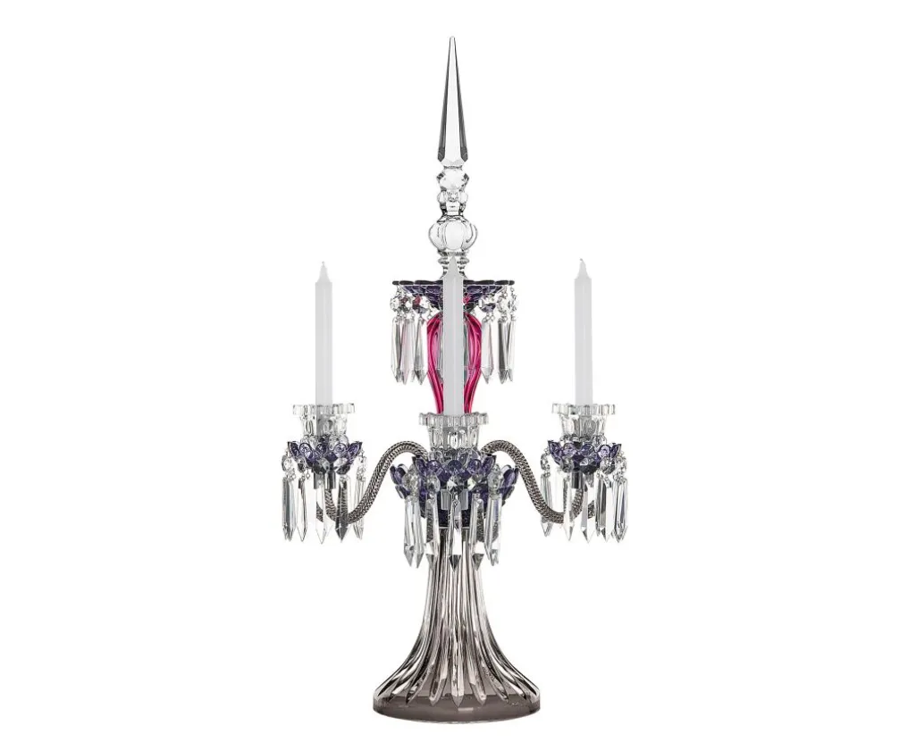ARLEQUIN AMETHYST PURPLE FLANNEL-GREY 3C-CANDELABRA