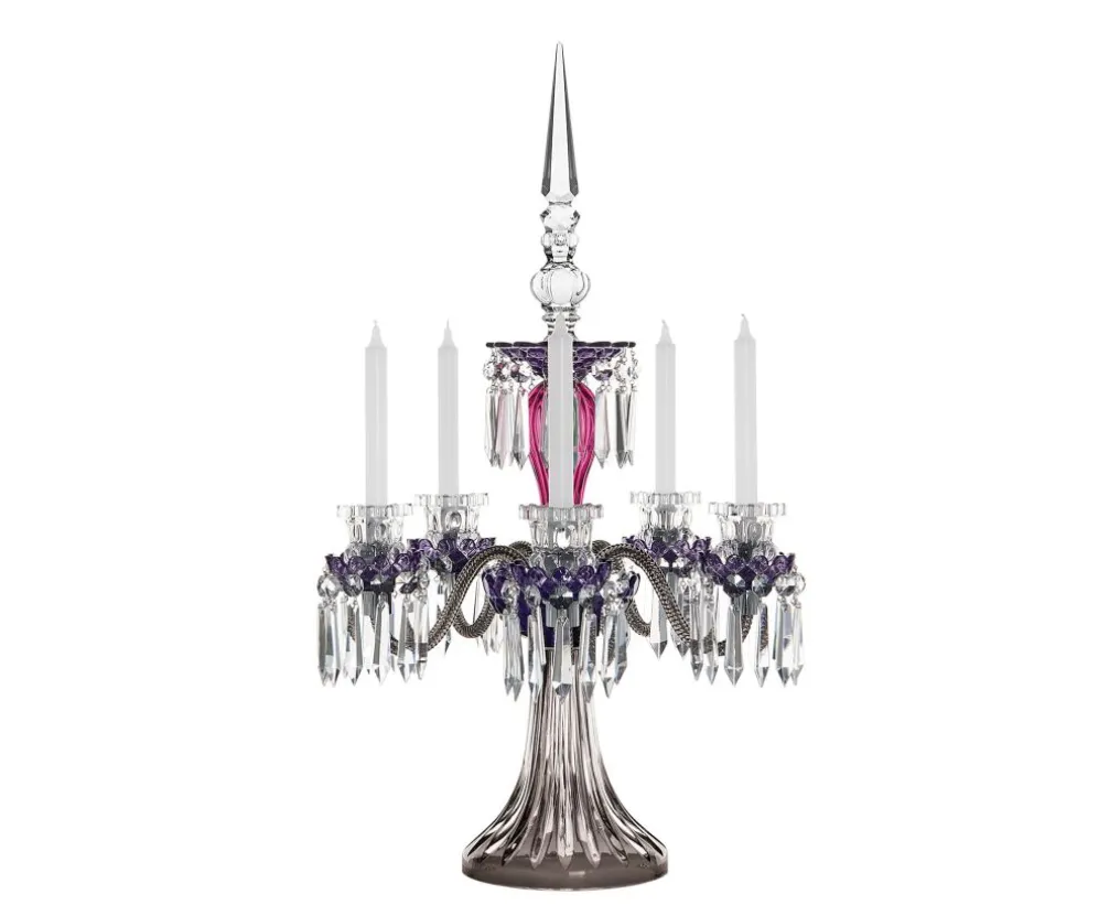 ARLEQUIN AMETHYST PURPLE FLANNEL-GREY 5C-CANDELABRA