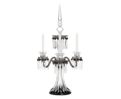 ARLEQUIN BLACK SATIN-FINISHED FLANNEL-GREY 3C-CANDELABRA