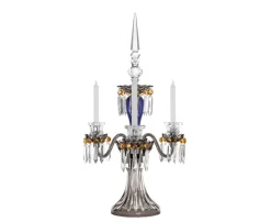 ARLEQUIN CANDELABRE 3B BLEU FONCE NOIR FLANELLE