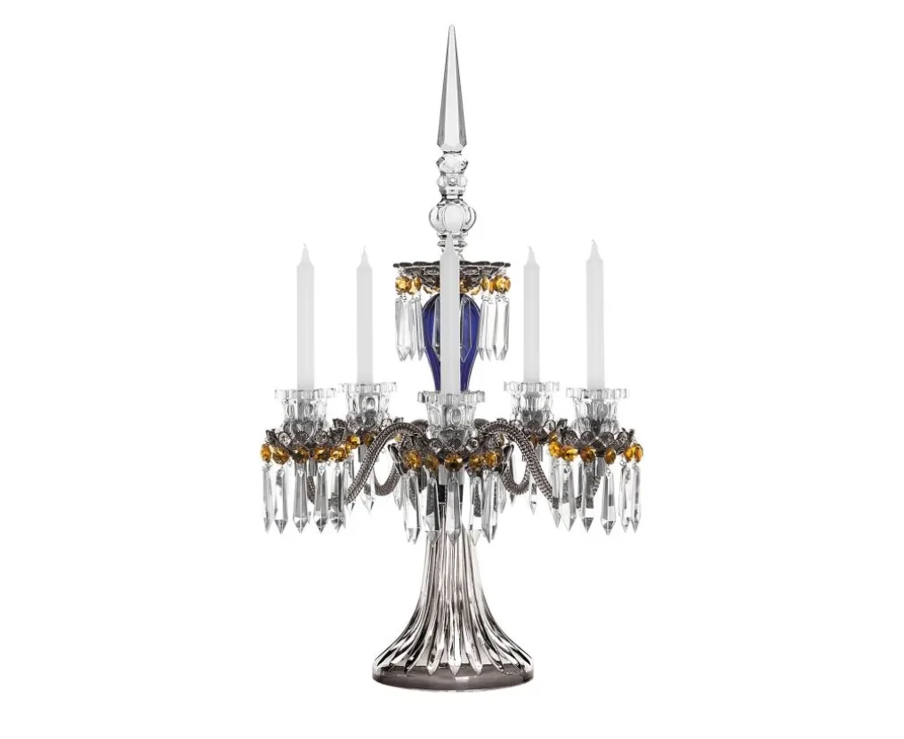 ARLEQUIN CANDELABRE 5B BLEU FONCE NOIR FLANELLE