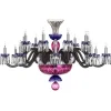 ARLEQUIN HORIZ 18L AMETHYST PURPLE F-GREY CHANDELIER