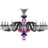 ARLEQUIN HORIZ 12L AMETHYST PURPLE F-GREY CHANDELIER