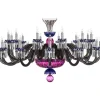 ARLEQUIN HORIZ 24L AMETHYST PURPLE F-GREY CHANDELIER