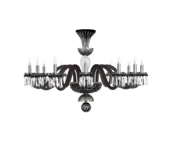 ARLEQUIN HORIZ 12L AMETHYST PURPLE F-GREY CHANDELIER