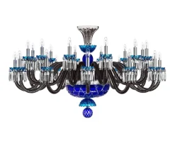 ARLEQUIN HORIZ 24L SKY-BLUE DARK-BLUE F-GREY CHANDELIER