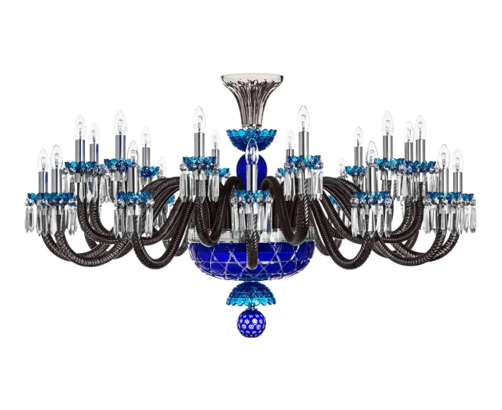 ARLEQUIN HORIZ 24L SKY-BLUE DARK-BLUE F-GREY CHANDELIER