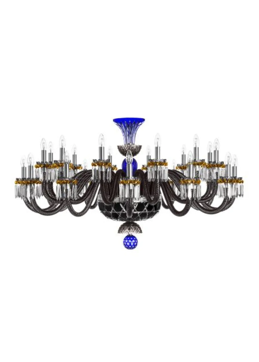 ARLEQUIN HORIZ 24L SKY-BLUE DARK-BLUE F-GREY CHANDELIER