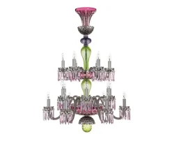 ARLEQUIN 18L AMETHYST C-GREEN F-GREY CHANDELIER