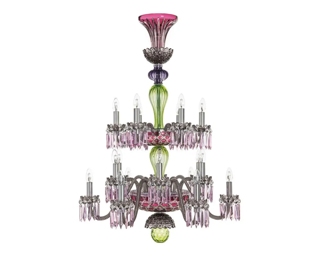ARLEQUIN 18L AMETHYST C-GREEN F-GREY CHANDELIER