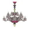 ARLEQUIN 24L AMETHYST C-GREEN F-GREY CHANDELIER