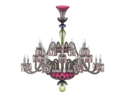ARLEQUIN 24L AMETHYST C-GREEN F-GREY CHANDELIER