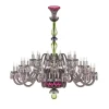 ARLEQUIN 36L AMETHYST C-GREEN F-GREY CHANDELIER