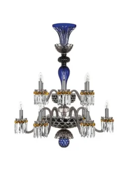 ARLEQUIN 12L AMETHYST C-GREEN F-GREY CHANDELIER
