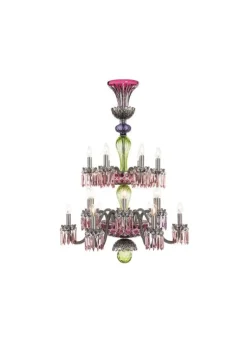 ARLEQUIN 18L AMETHYST C-GREEN F-GREY CHANDELIER