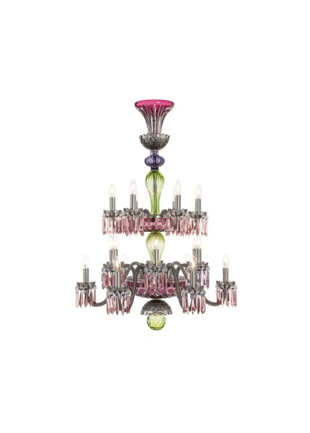 ARLEQUIN 18L AMETHYST C-GREEN F-GREY CHANDELIER
