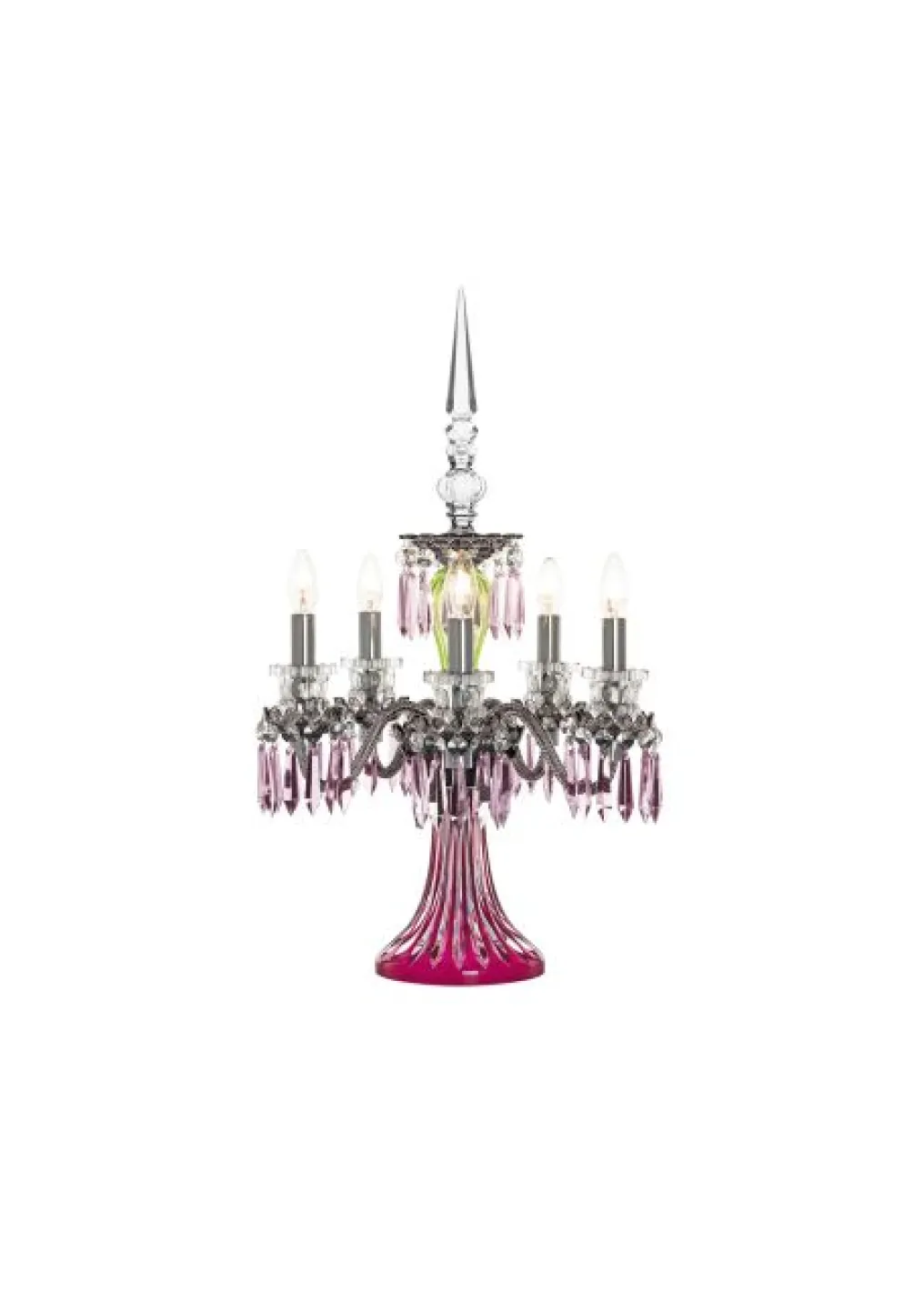 ARLEQUIN 5L AMETHYST C-GREEN F-GREY CANDELABRA