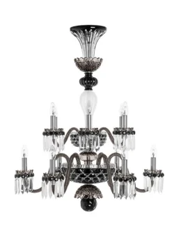 ARLEQUIN 12L AMETHYST C-GREEN F-GREY CHANDELIER