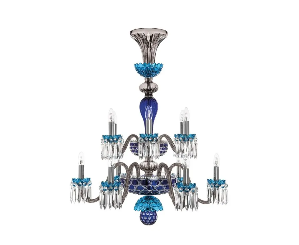 ARLEQUIN 12L AMETHYST C-GREEN F-GREY CHANDELIER