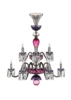 ARLEQUIN 12L AMETHYST C-GREEN F-GREY CHANDELIER