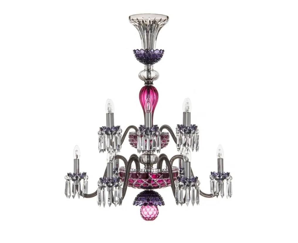 ARLEQUIN 12L AMETHYST PURPLE F-GREY CHANDELIER