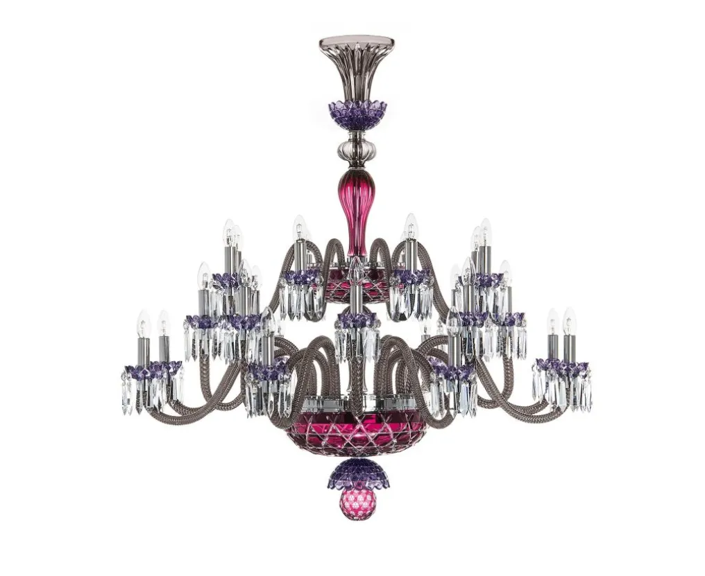 ARLEQUIN 24L AMETHYST PURPLE F-GREY CHANDELIER
