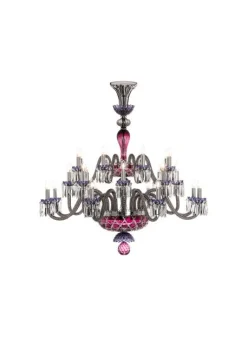 ARLEQUIN 24L AMETHYST PURPLE F-GREY CHANDELIER