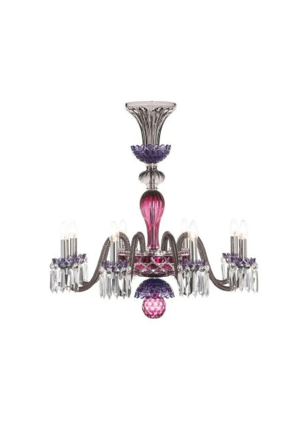 ARLEQUIN 8L AMETHYST PURPLE F-GREY CHANDELIER