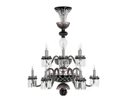 ARLEQUIN 12L BLACK SATIN-FINISHED F-GREY CHANDELIER