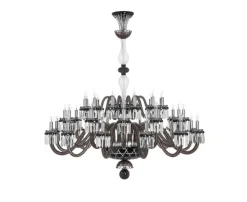 ARLEQUIN 36L BLACK SATIN-FINISHED F-GREY CHANDELIER