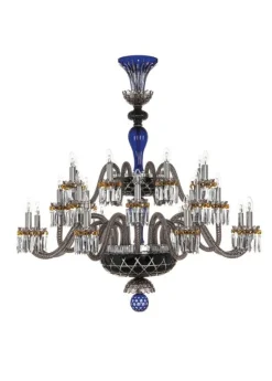 ARLEQUIN 24L BLACK SATIN-FINISHED F-GREY CHANDELIER