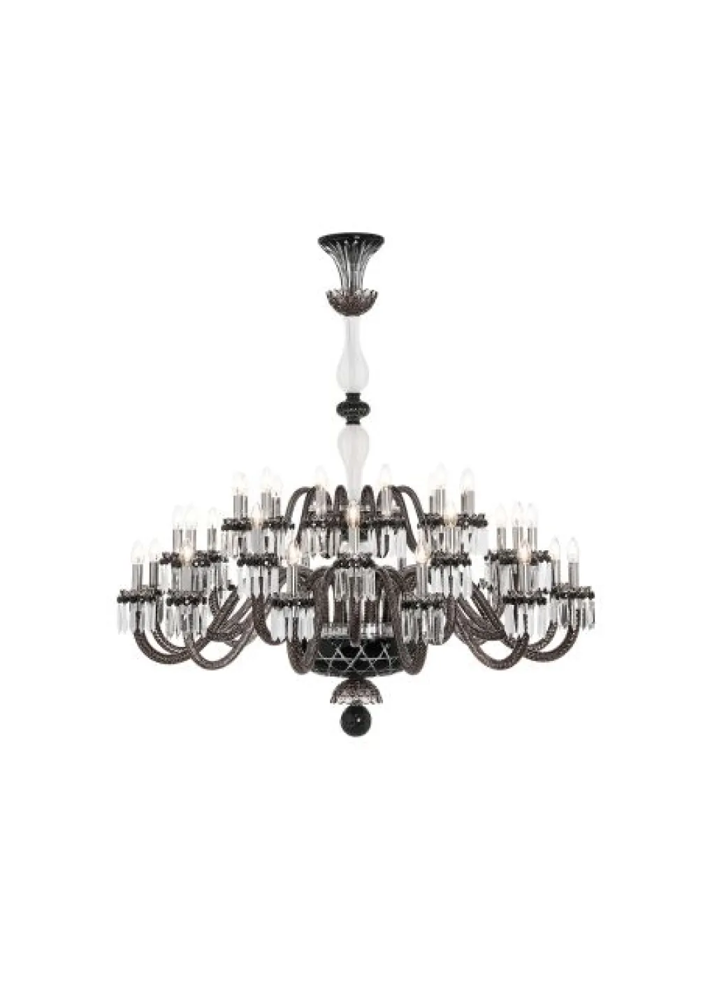 ARLEQUIN 36L BLACK SATIN-FINISHED F-GREY CHANDELIER