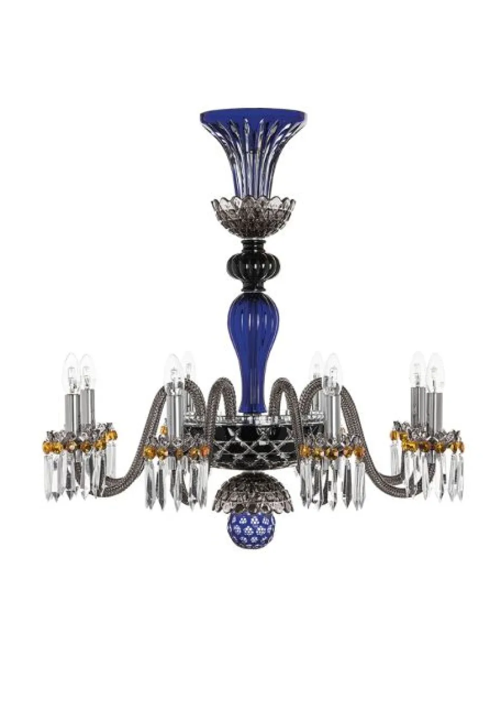 ARLEQUIN 8L BLACK SATIN-FINISHED F-GREY CHANDELIER