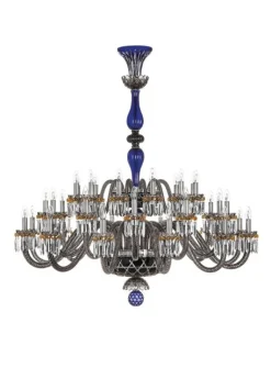 ARLEQUIN 36L BLACK SATIN-FINISHED F-GREY CHANDELIER