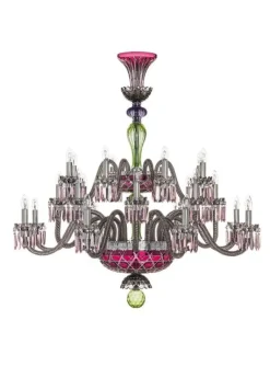 ARLEQUIN 24L BLACK SATIN-FINISHED F-GREY CHANDELIER