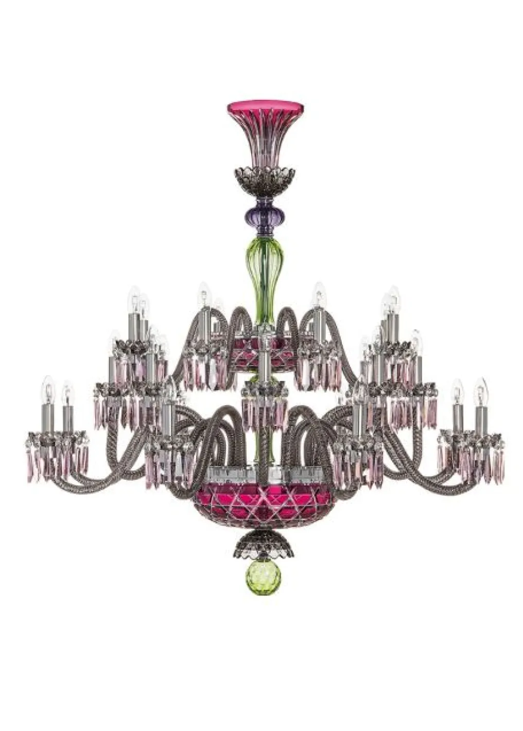 ARLEQUIN 24L BLACK SATIN-FINISHED F-GREY CHANDELIER