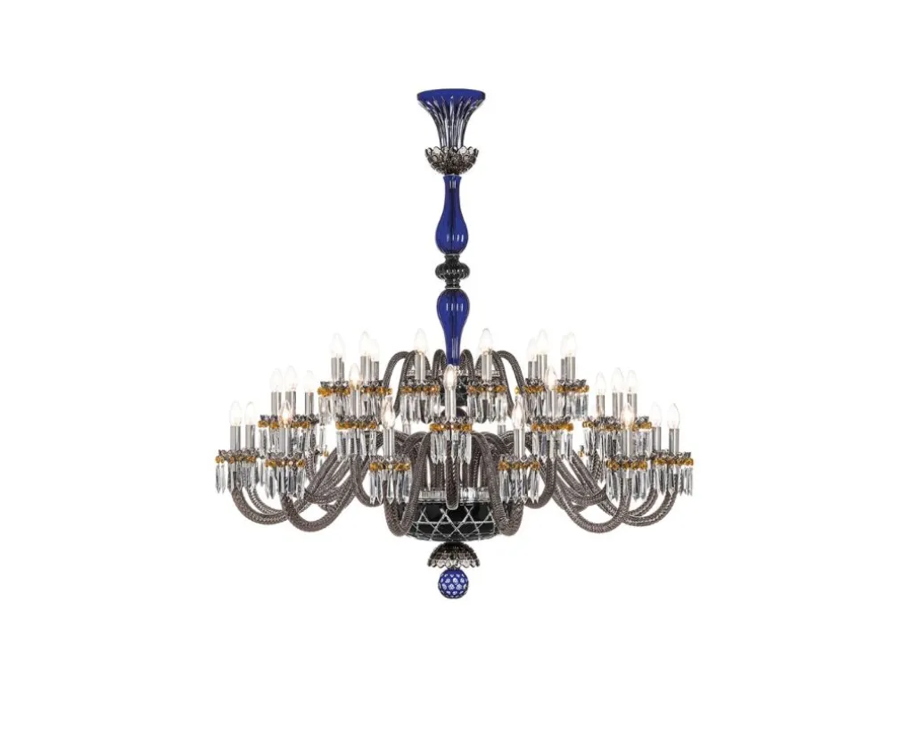 ARLEQUIN 36L BLACK SATIN-FINISHED F-GREY CHANDELIER