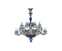 ARLEQUIN 24L BLACK SATIN-FINISHED F-GREY CHANDELIER