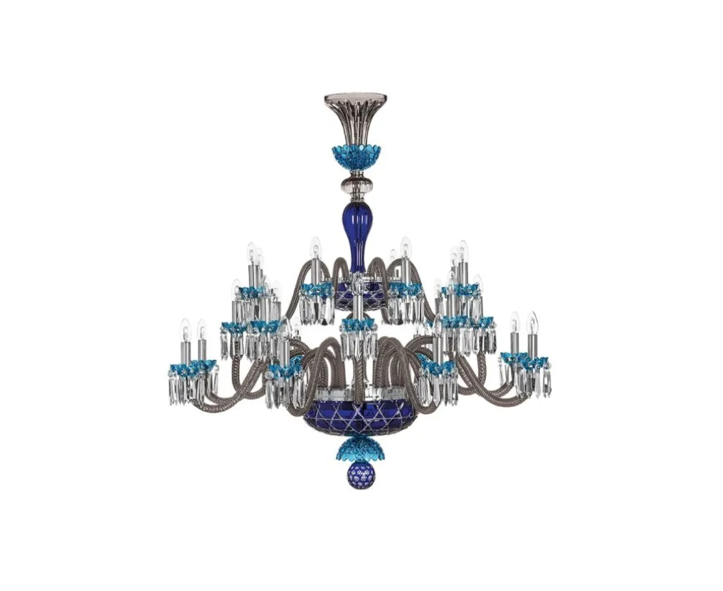 ARLEQUIN 24L BLACK SATIN-FINISHED F-GREY CHANDELIER