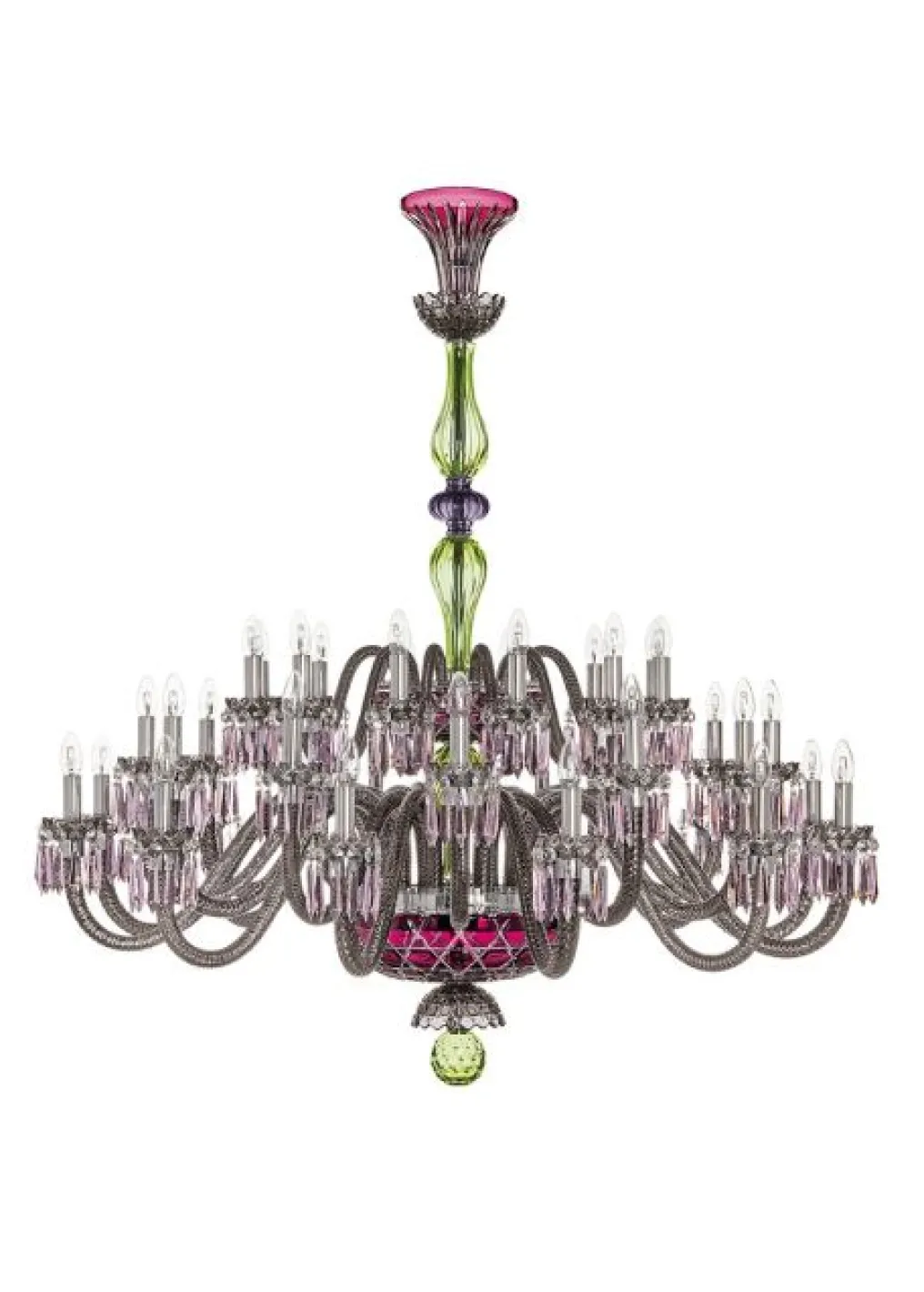 ARLEQUIN 36L BLACK SATIN-FINISHED F-GREY CHANDELIER