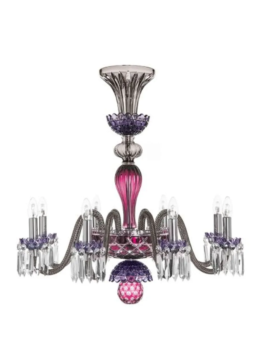 ARLEQUIN 8L BLACK SATIN-FINISHED F-GREY CHANDELIER