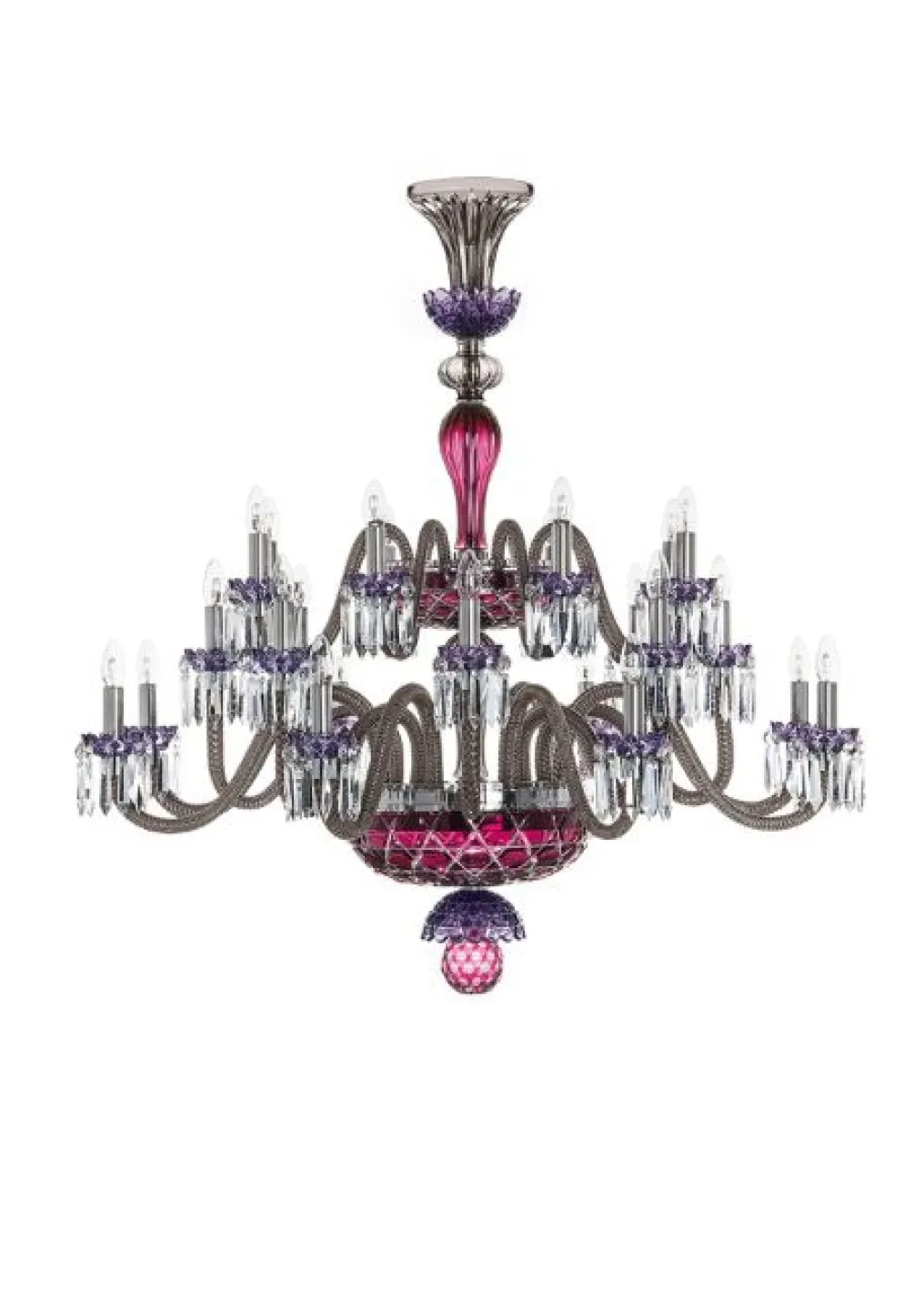 ARLEQUIN 24L BLACK SATIN-FINISHED F-GREY CHANDELIER