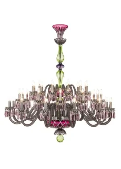 ARLEQUIN 36L BLACK SATIN-FINISHED F-GREY CHANDELIER
