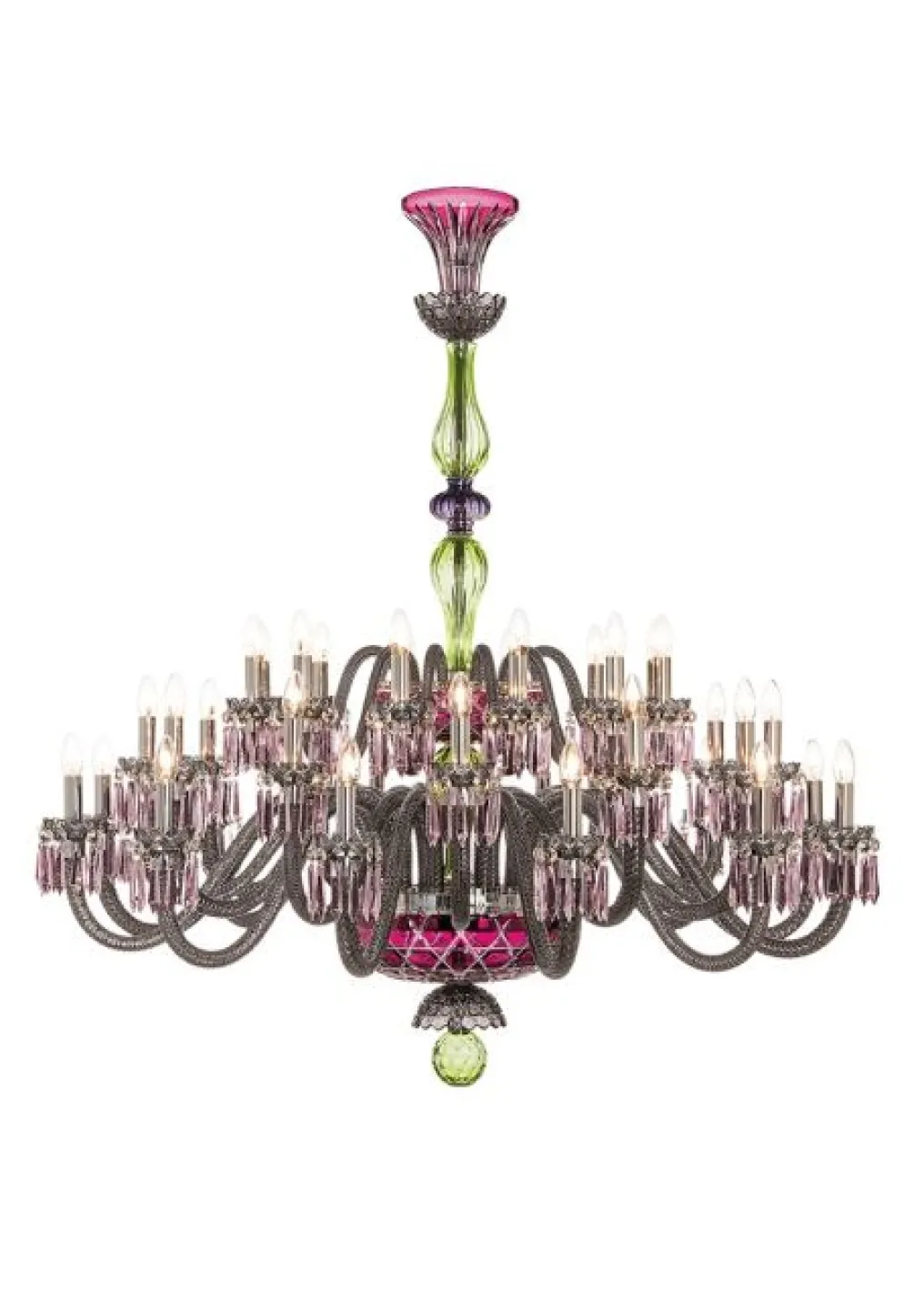 ARLEQUIN 36L BLACK SATIN-FINISHED F-GREY CHANDELIER