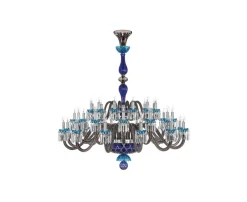 ARLEQUIN 36L BLACK SATIN-FINISHED F-GREY CHANDELIER