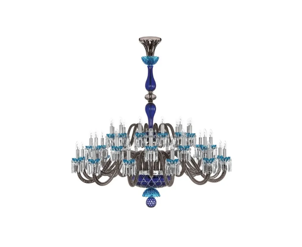ARLEQUIN 36L BLACK SATIN-FINISHED F-GREY CHANDELIER