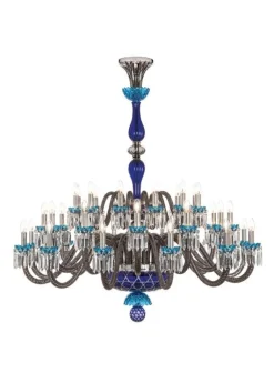 ARLEQUIN 36L BLACK SATIN-FINISHED F-GREY CHANDELIER