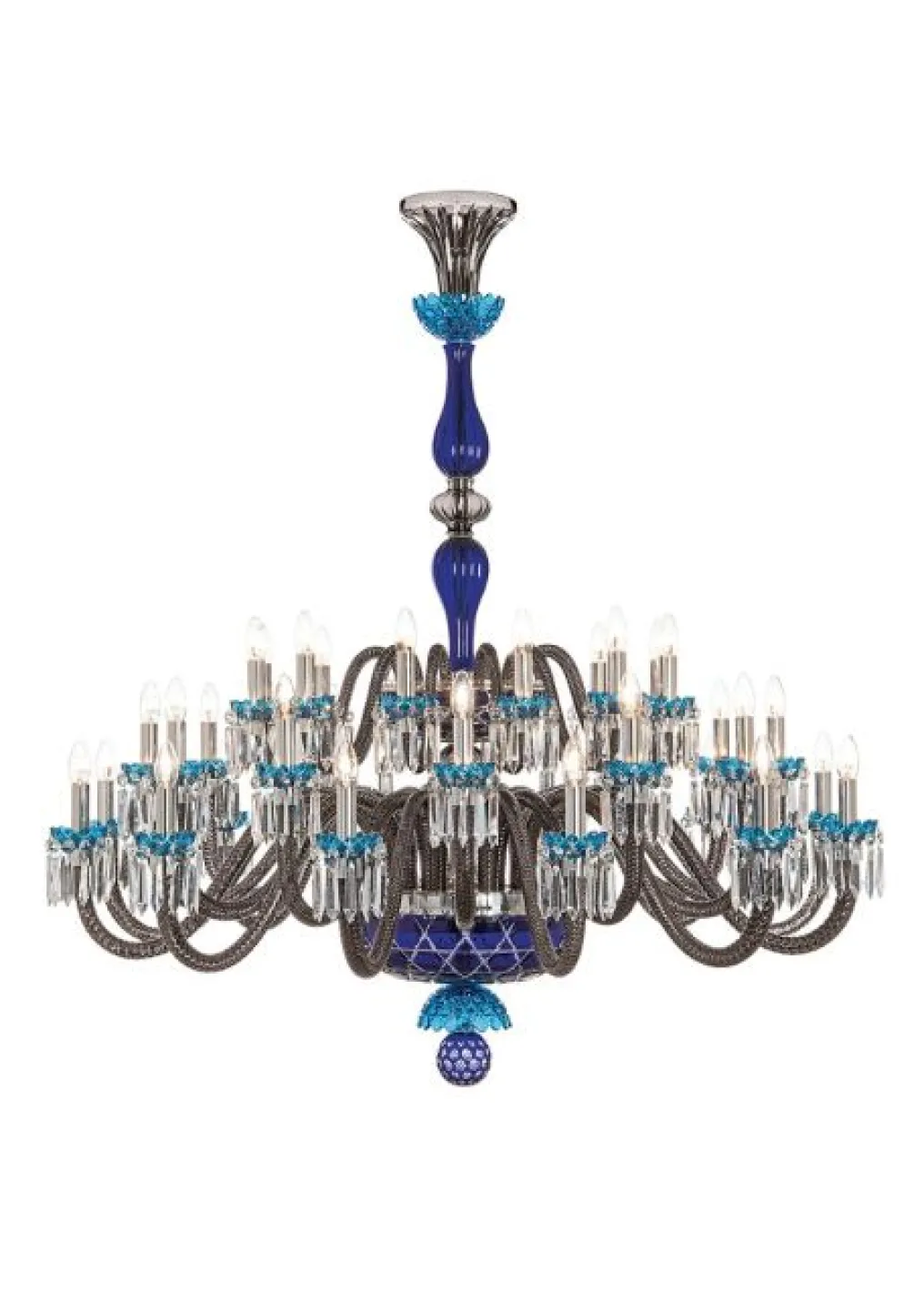 ARLEQUIN 36L BLACK SATIN-FINISHED F-GREY CHANDELIER